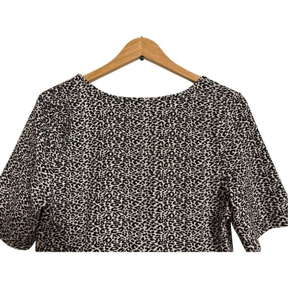 Brand New Anthropologie Maeve Peplum Scoop Neck Leopard Print Black White Tank - Picture 12 of 14